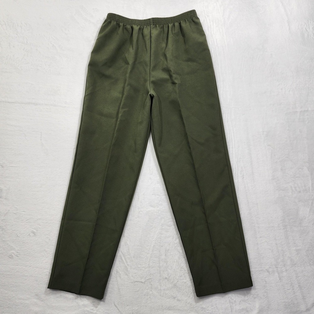 Vintage Bend Over Pants Womens 12 Short Green Pull On Tapered‎ Stretch Casual